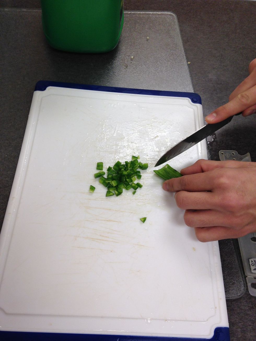 Mince the jalapeno.