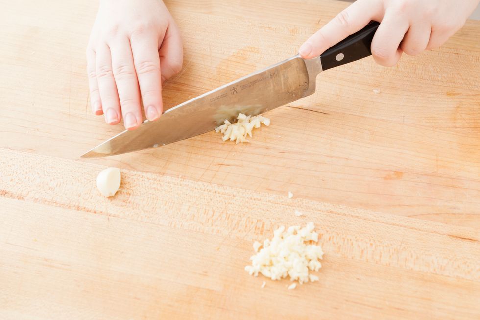Mince your garlic cloves.
