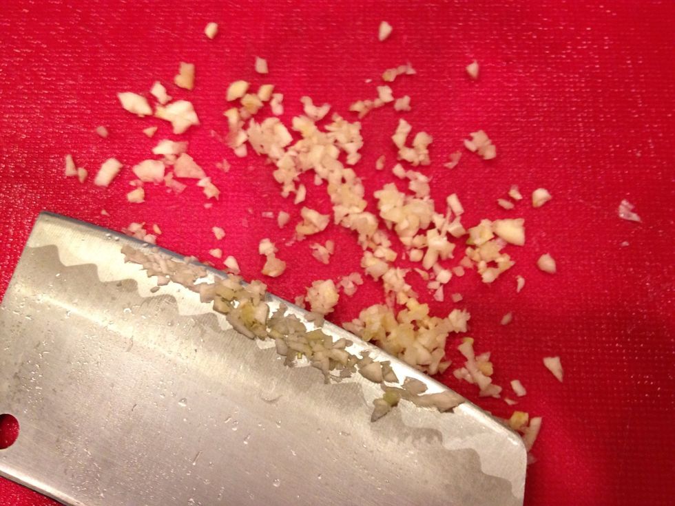 Minced garlic finely