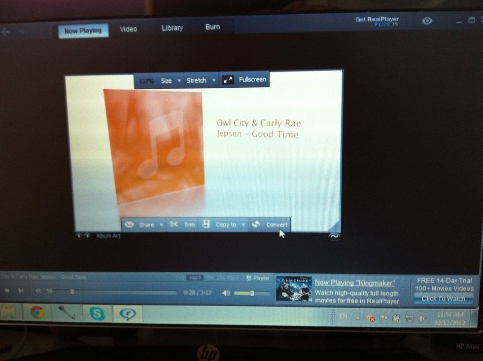 Mine looks like this, yours might be different, click on convert (where my mouse is)