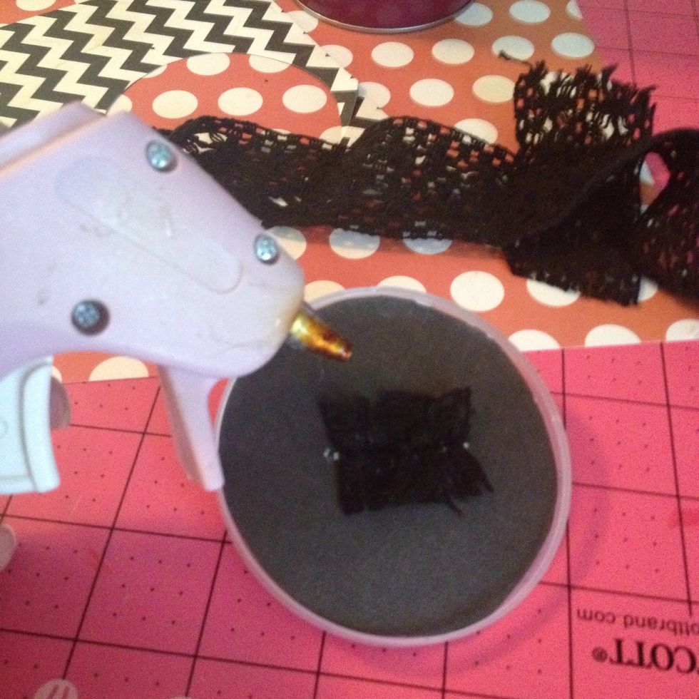 Mine was wide so I just used a touch of hot glue to secure