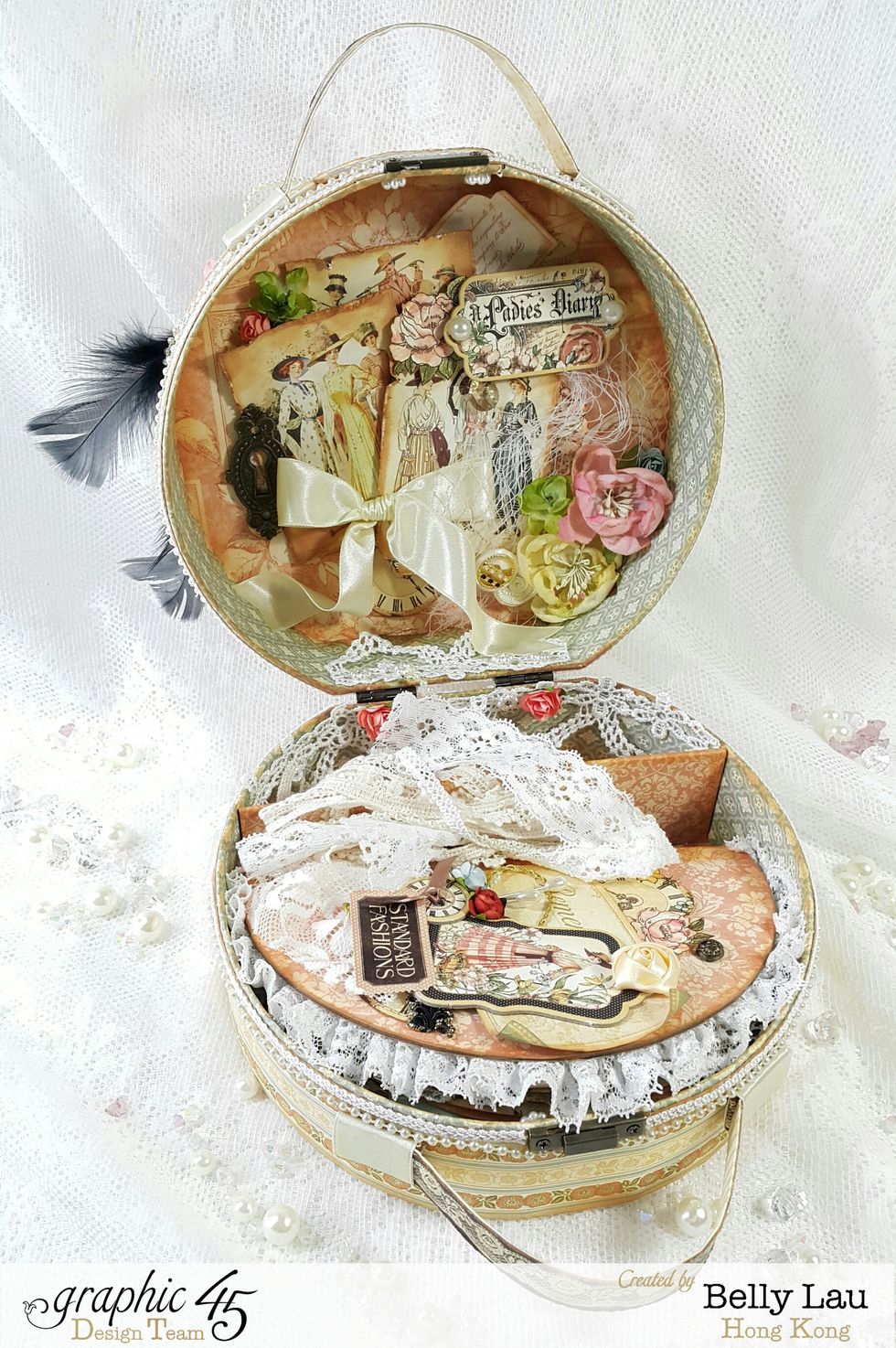 Mini album inside the hat box, memoriables can be put in the small compartment