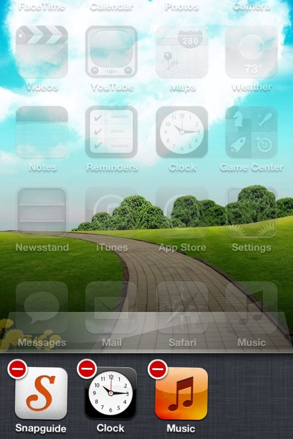Minus signs will come up. Press one to quit the app.