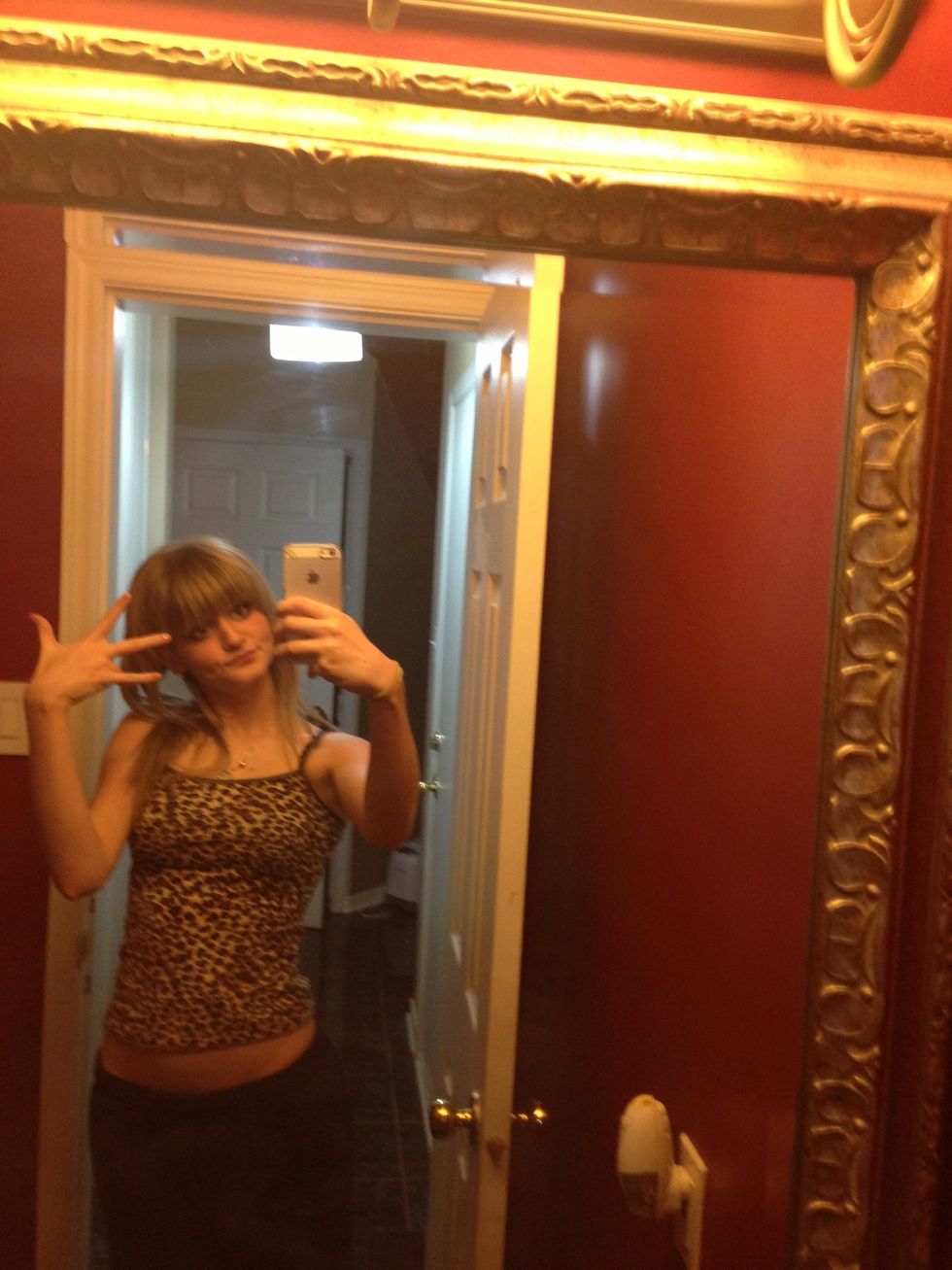 Mirror shot with some sort of sign that no one knows the meaning of
