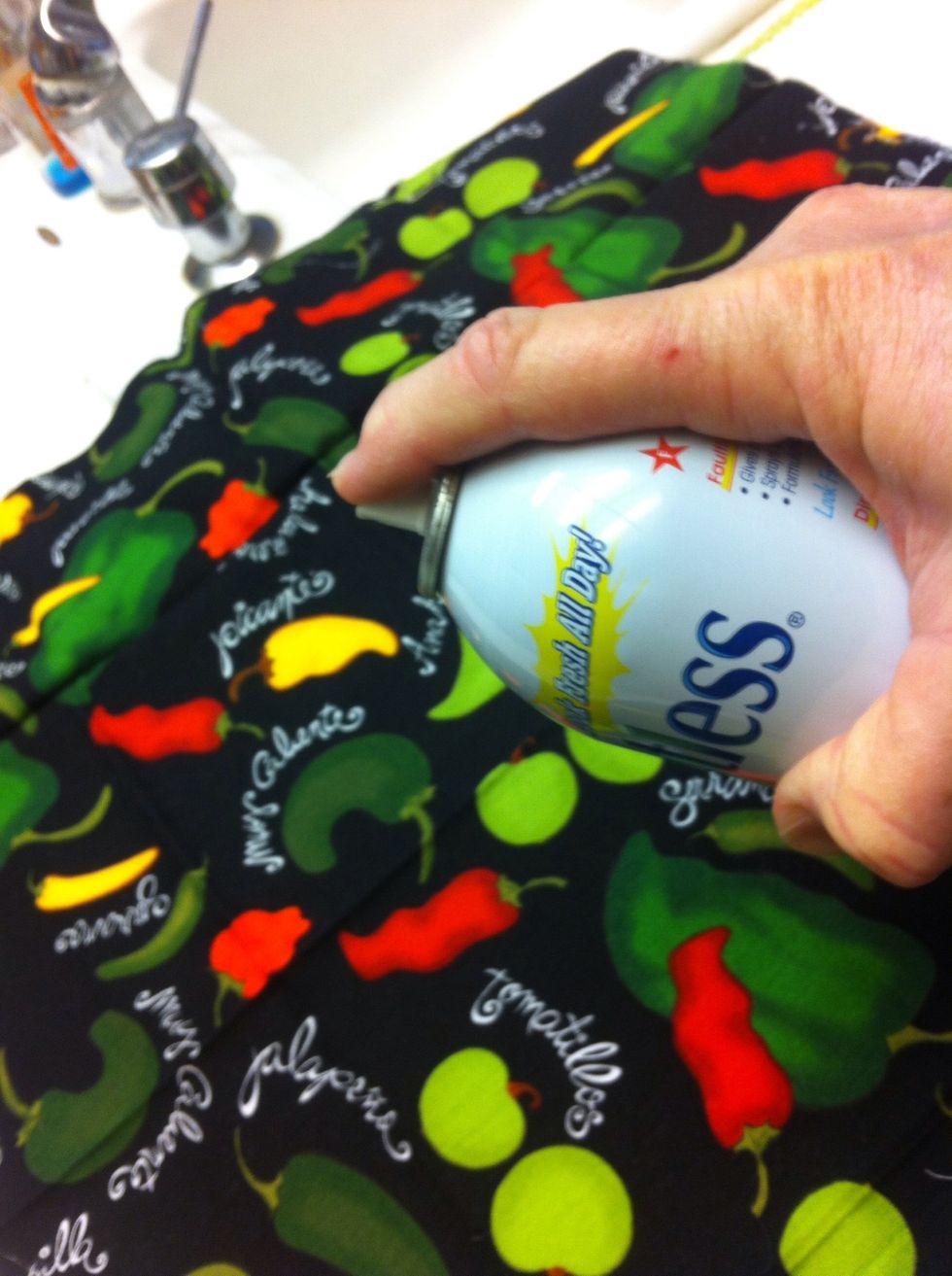 Mist fat quarter with spray starch.