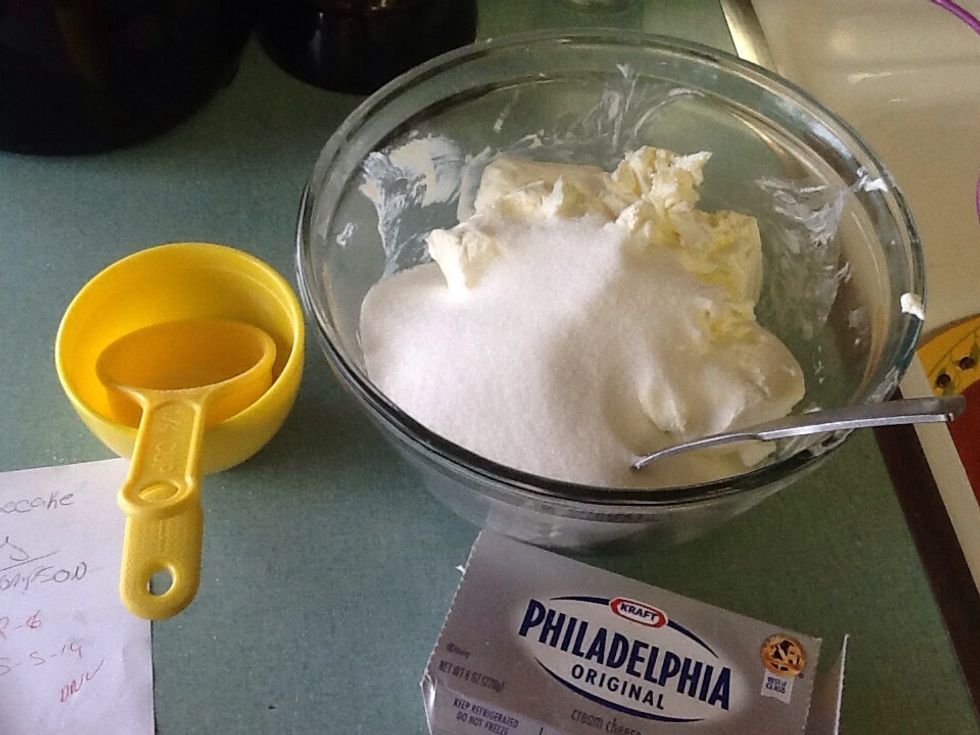 Mix 1 1/4 cups of sugar together