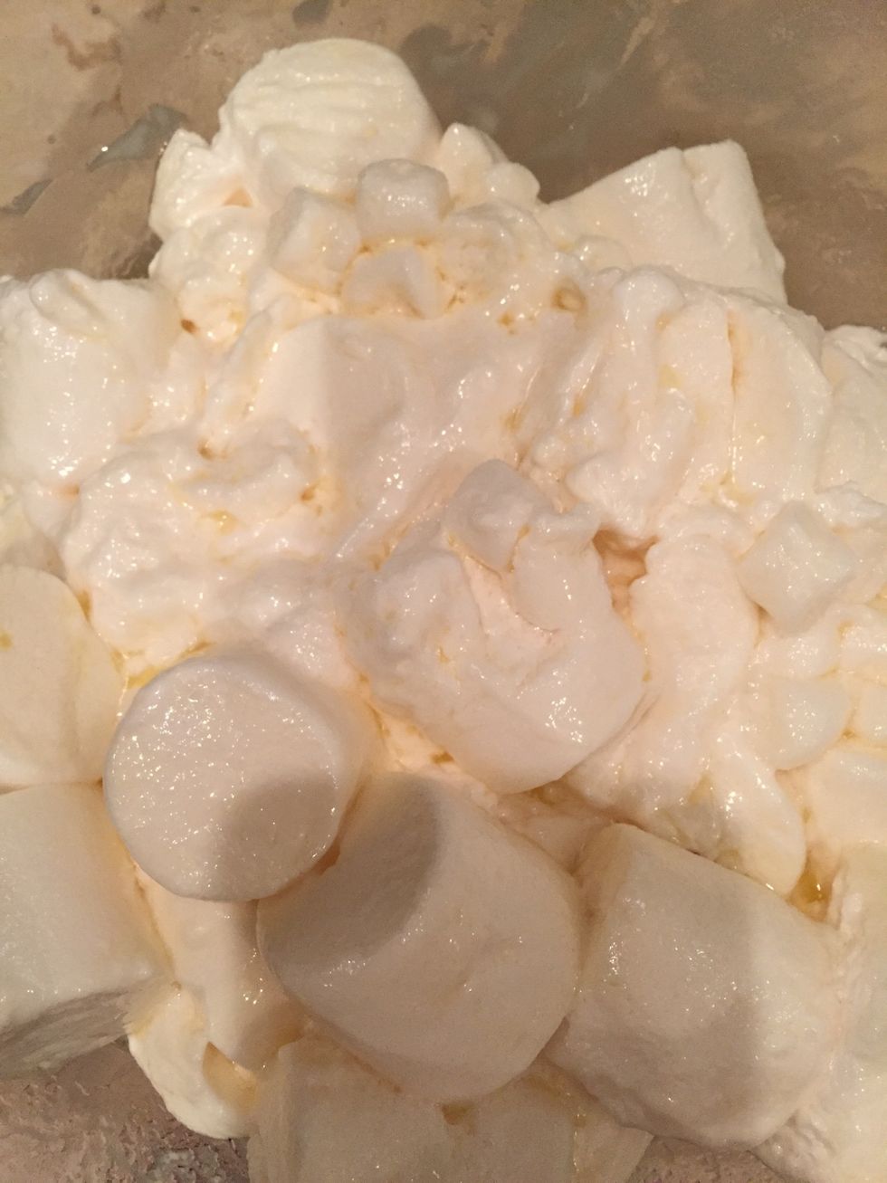 Mix 1/3 of the amount of marshmallows you're using and 1/2 the butter in a microwave safe bowl. Melt in the microwave - start at 1 min. then do 30-second intervals until its fully melted and puffy.