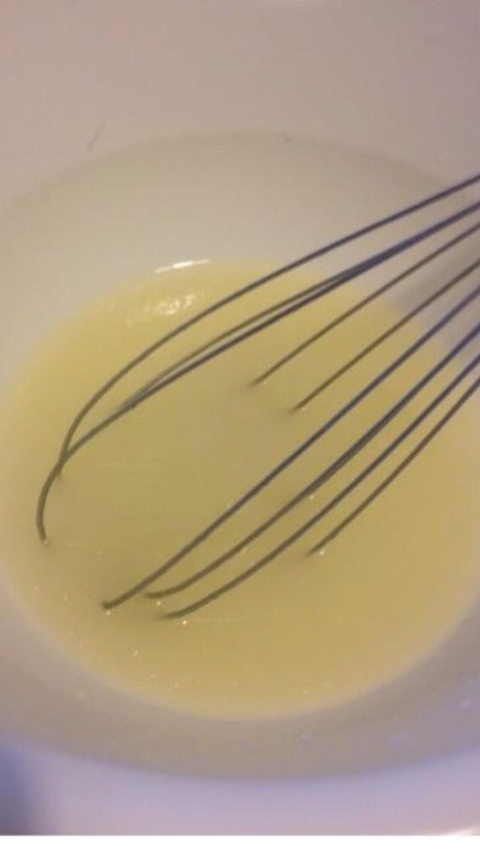 Mix 1/4 cup of ice cold water with 1/4 cup of olive oil.