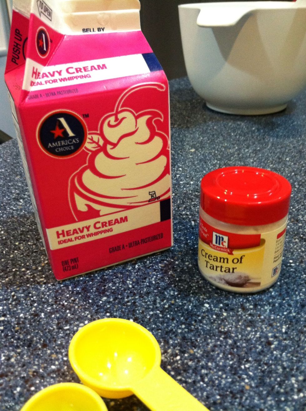 Mix 1 pint of heavy cream with 1/4 tsp cream of tartar until stiff, then refrigerate.