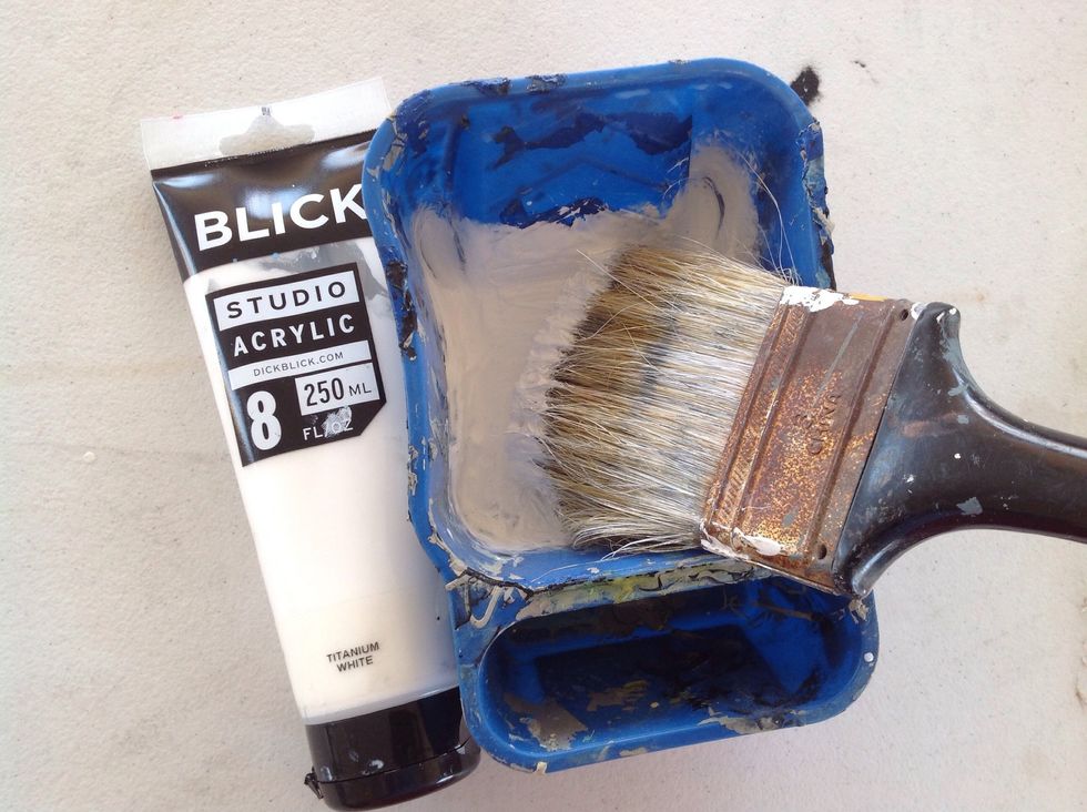 Mix a small amount of water to loosen up the paint. Or use house paint, it's usually thinner.