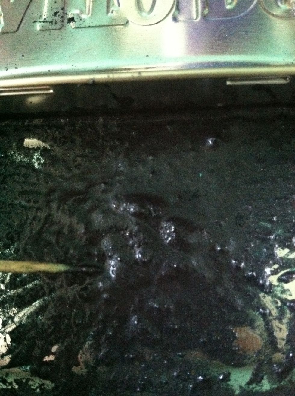 Mix again. Make sure to mix out any clumps like above.