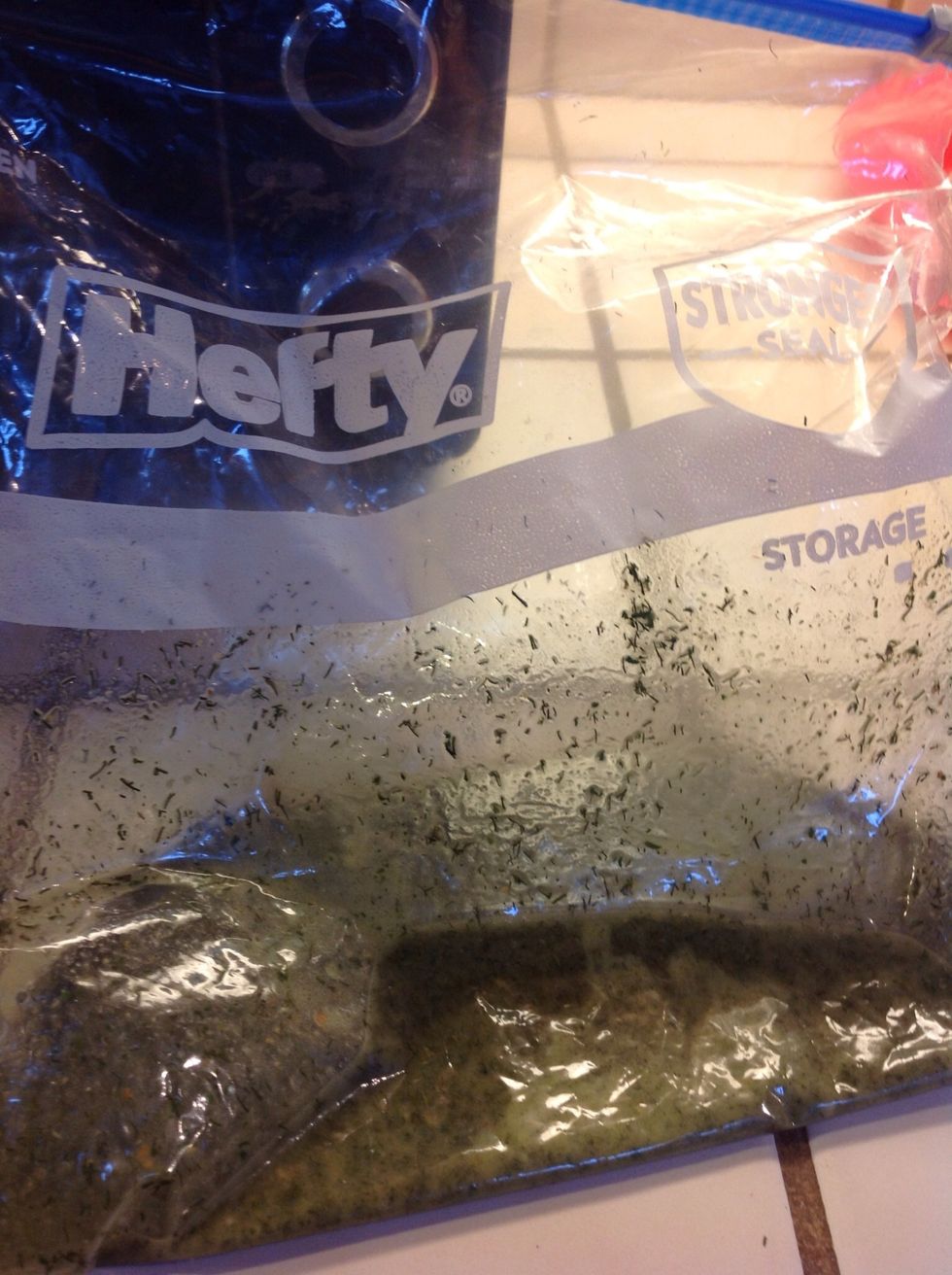 Mix all ingredients (except crackers) in the gallon ziplock bag.