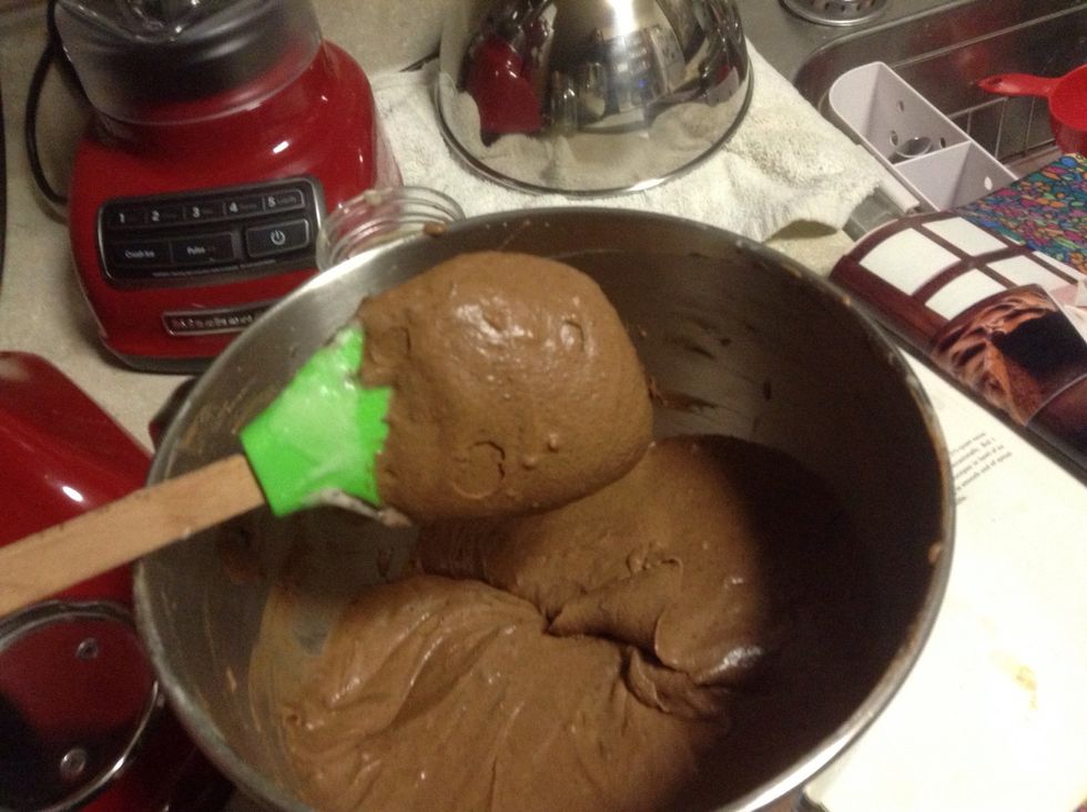 Mix all ingredients for cake whip good I did in this order...