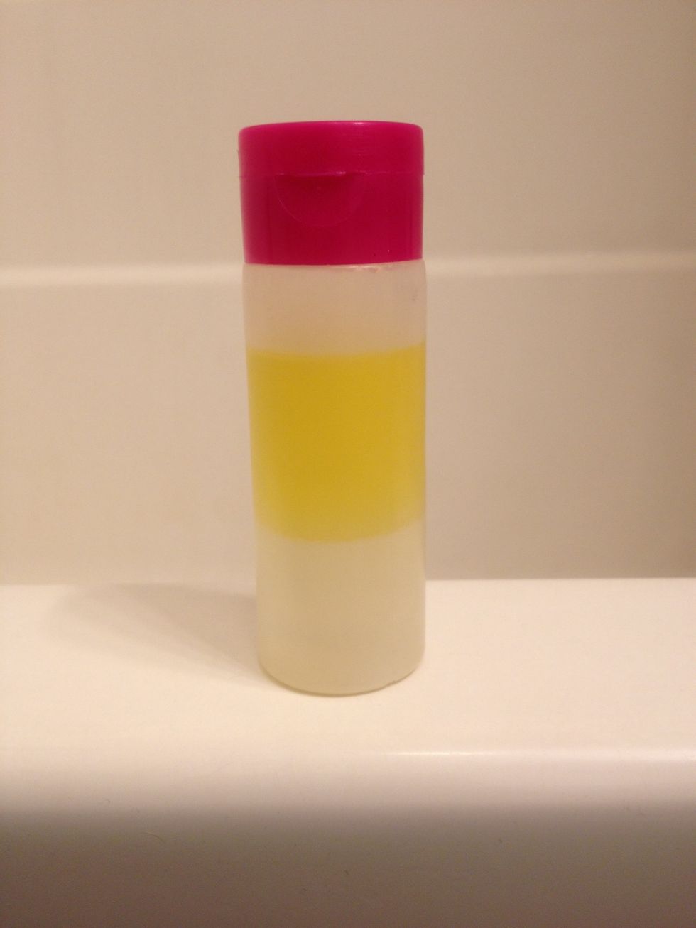 Mix all ingredients in a new or clean bottle. The oils will separate naturally
