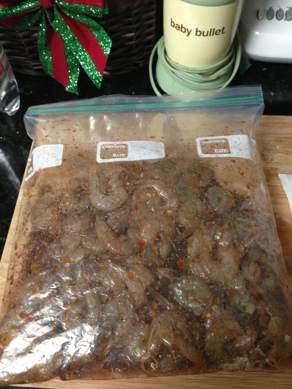 Mix all ingredients in a sealed bag, EXCEPT the lime.