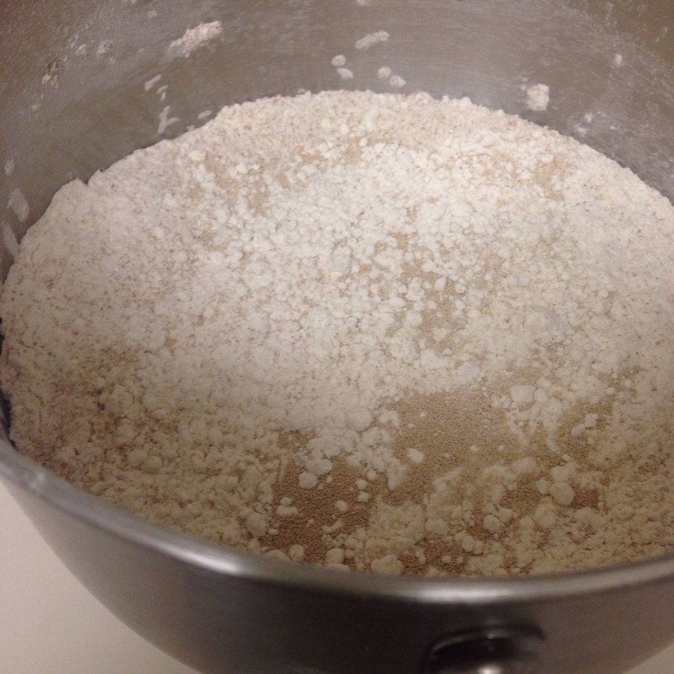 Mix all ingredients together, add the water slowly while mixing. You might need more water