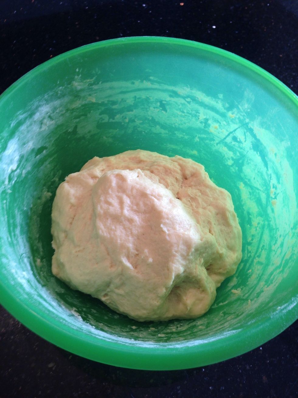 Mix all ingredients together. Flour in the very end!