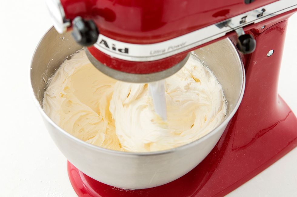 Mix all ingredients together in a stand mixer on low to medium. Add more powdered sugar if necessary based on the consistency you like.