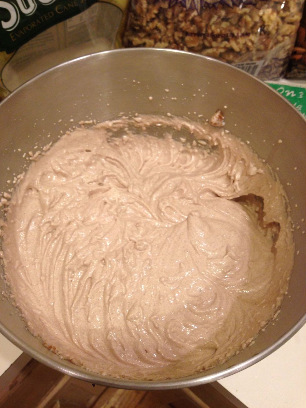 Mix all ingredients with the mixer or spatula.