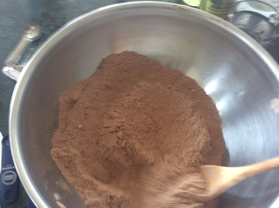 Mix all of the dry ingredients together to get a uniform light brown color.