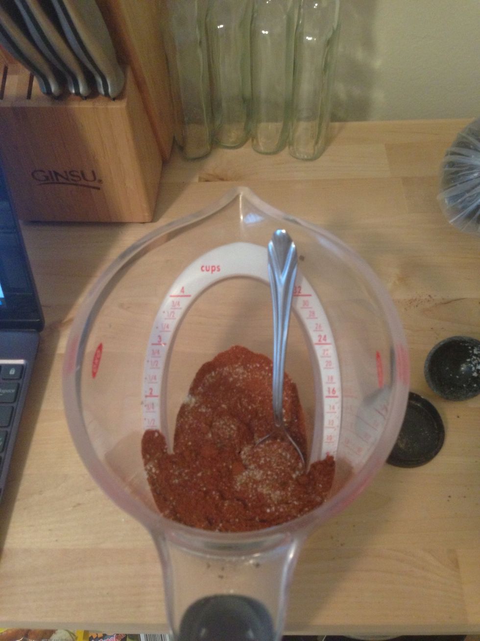 Mix all of the dry rub ingredients together.