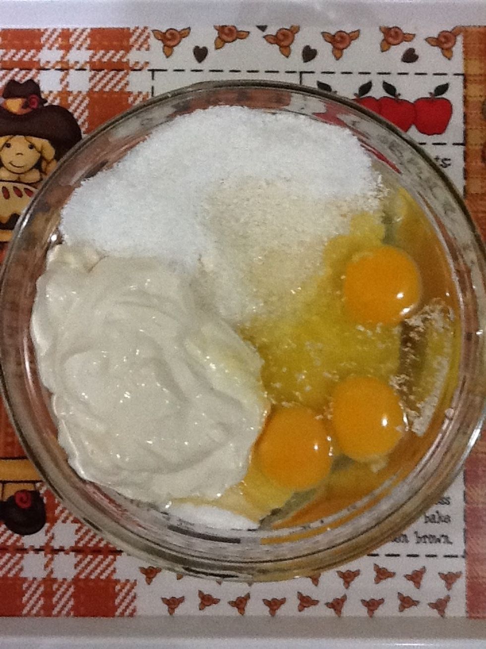 Mix all the components with each other.