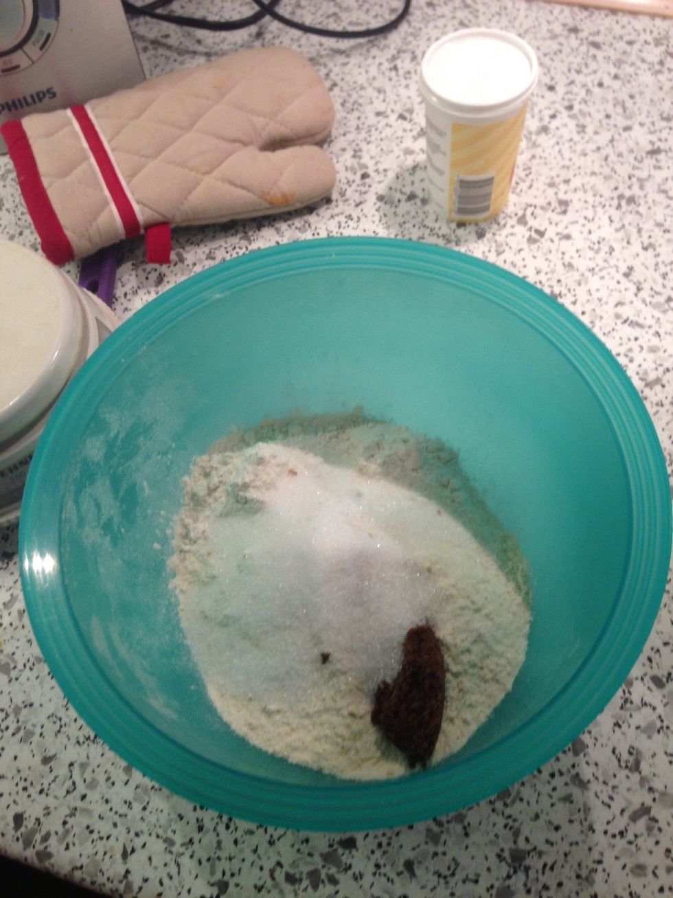 Mix all the dry ingredients in a bowl. \ud83d\ude04