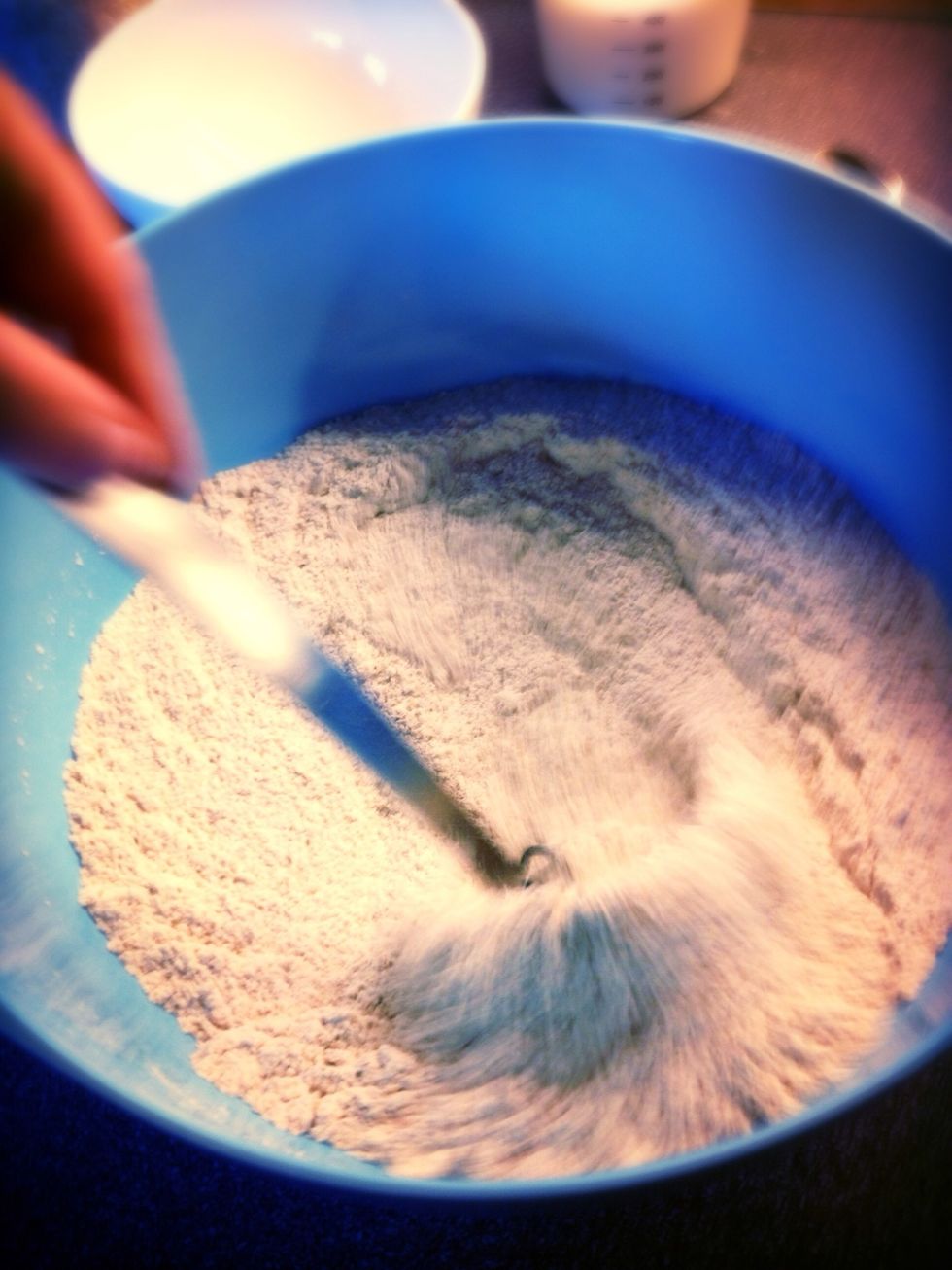 Mix all the dry ingredients well.