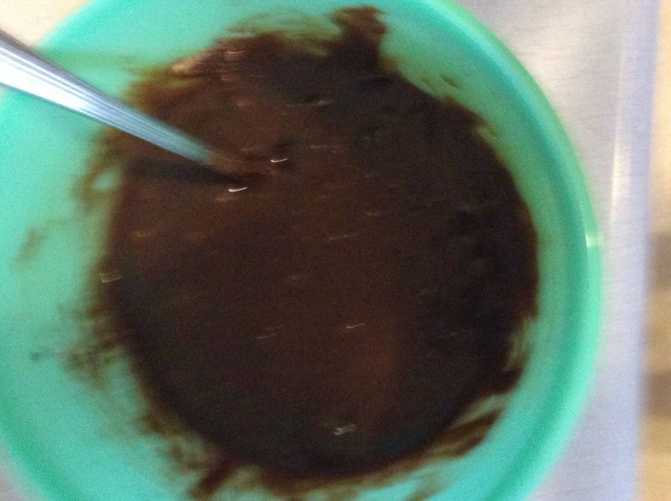 Mix all the ingredients in together, ( I recommend 50 strokes with a fork). There will be some clumps of batter, but those will cook out.