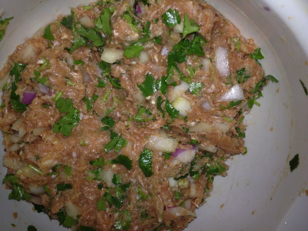 Mix all the ingredients (mentioned in the supplies) together.