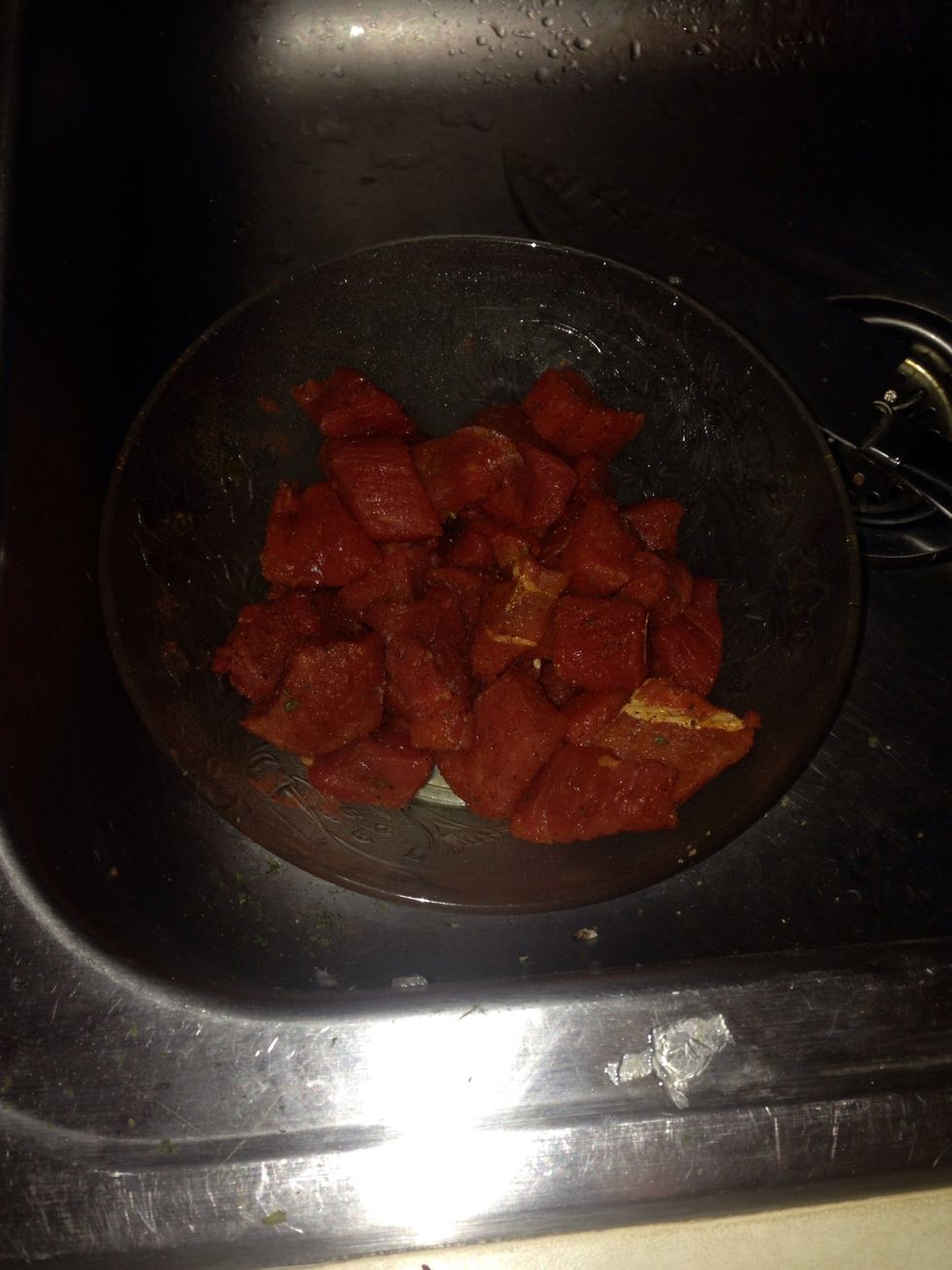 Mix all the ingredients Of the seasoning with the meat And Now we are ready for the cooking part