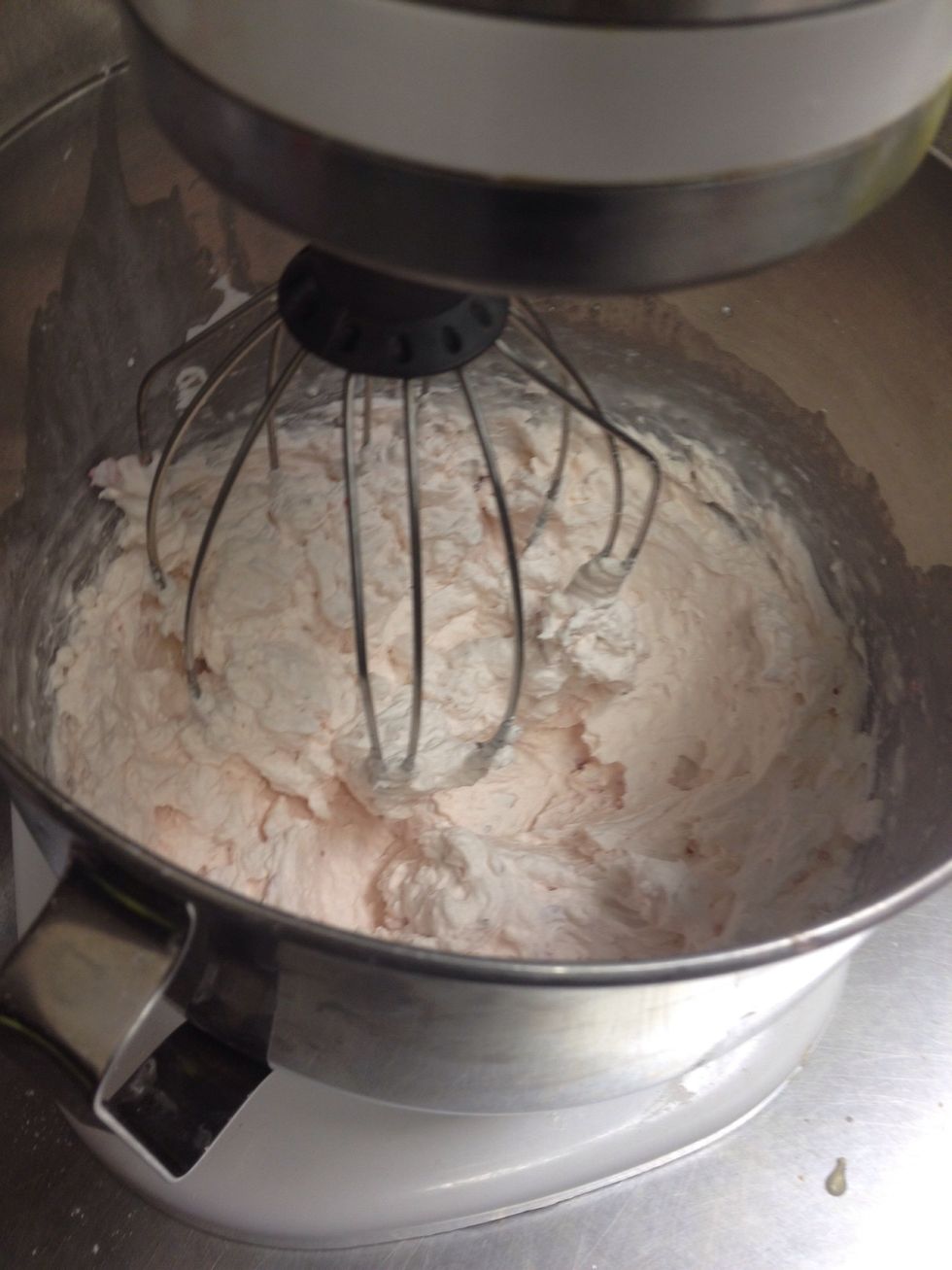 Mix all the ingredients together in the kitchen aid mixer with the ballon whisk