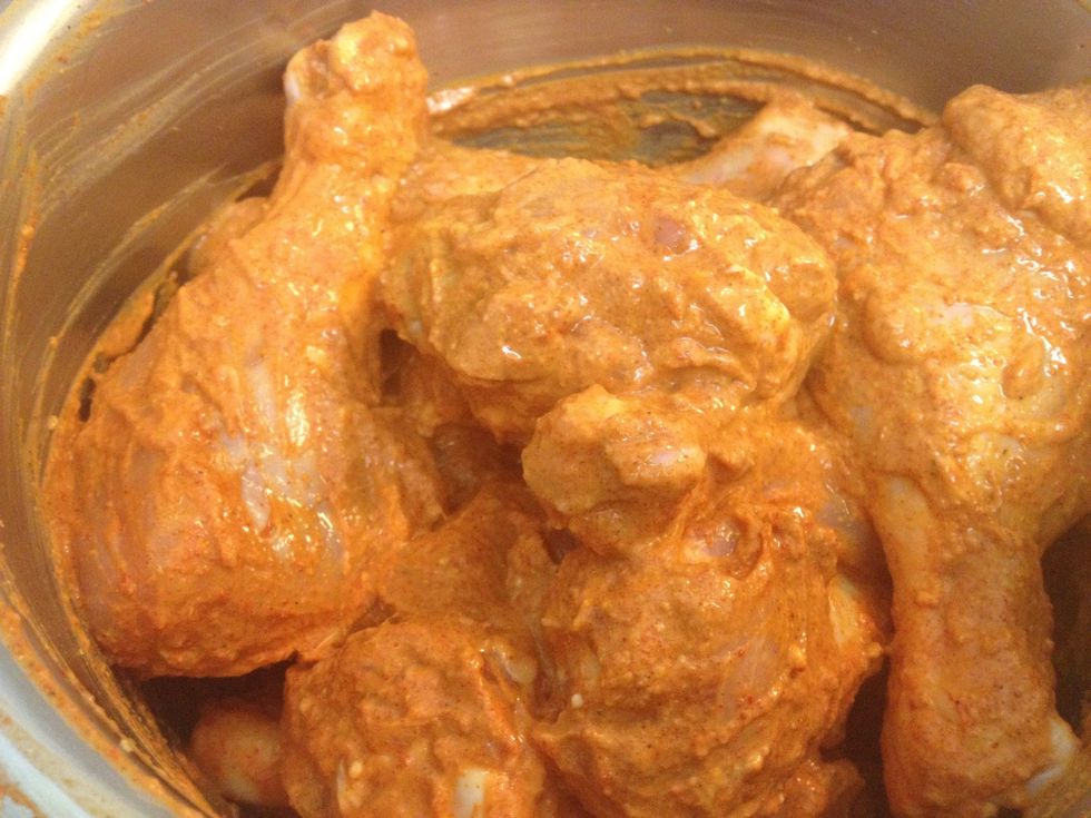 Mix all the marinade ingredients well on the chicken and keep it aside for 1 hour