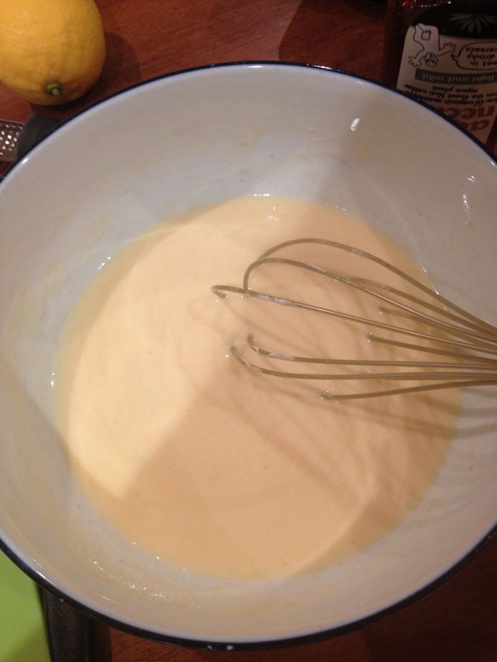 mix all the wet ingredients together, whisk, then add lemon zest.