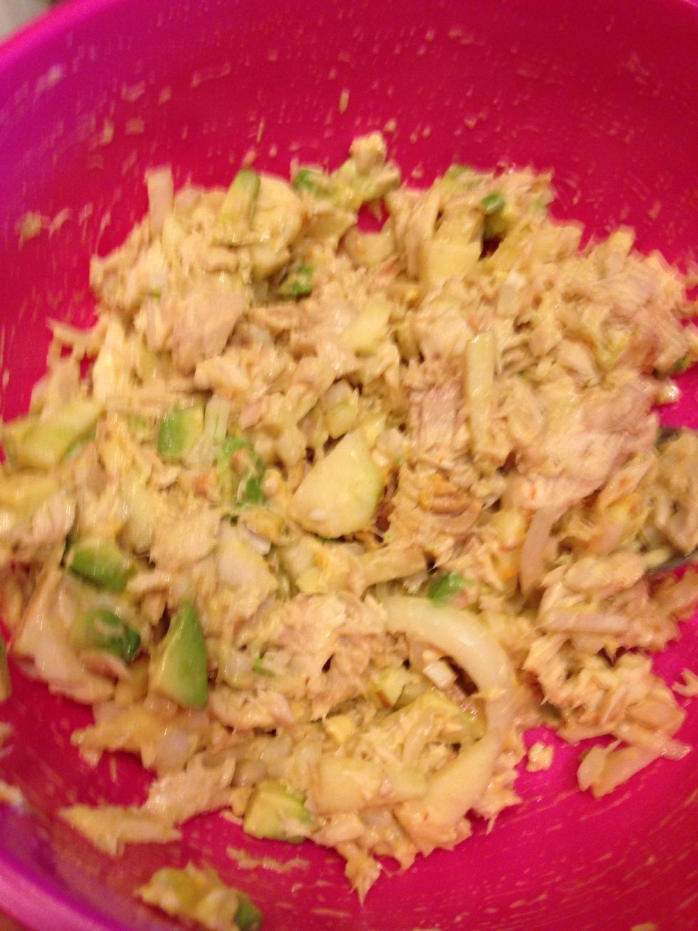 Mix all together with the spoon you used for the condiments.