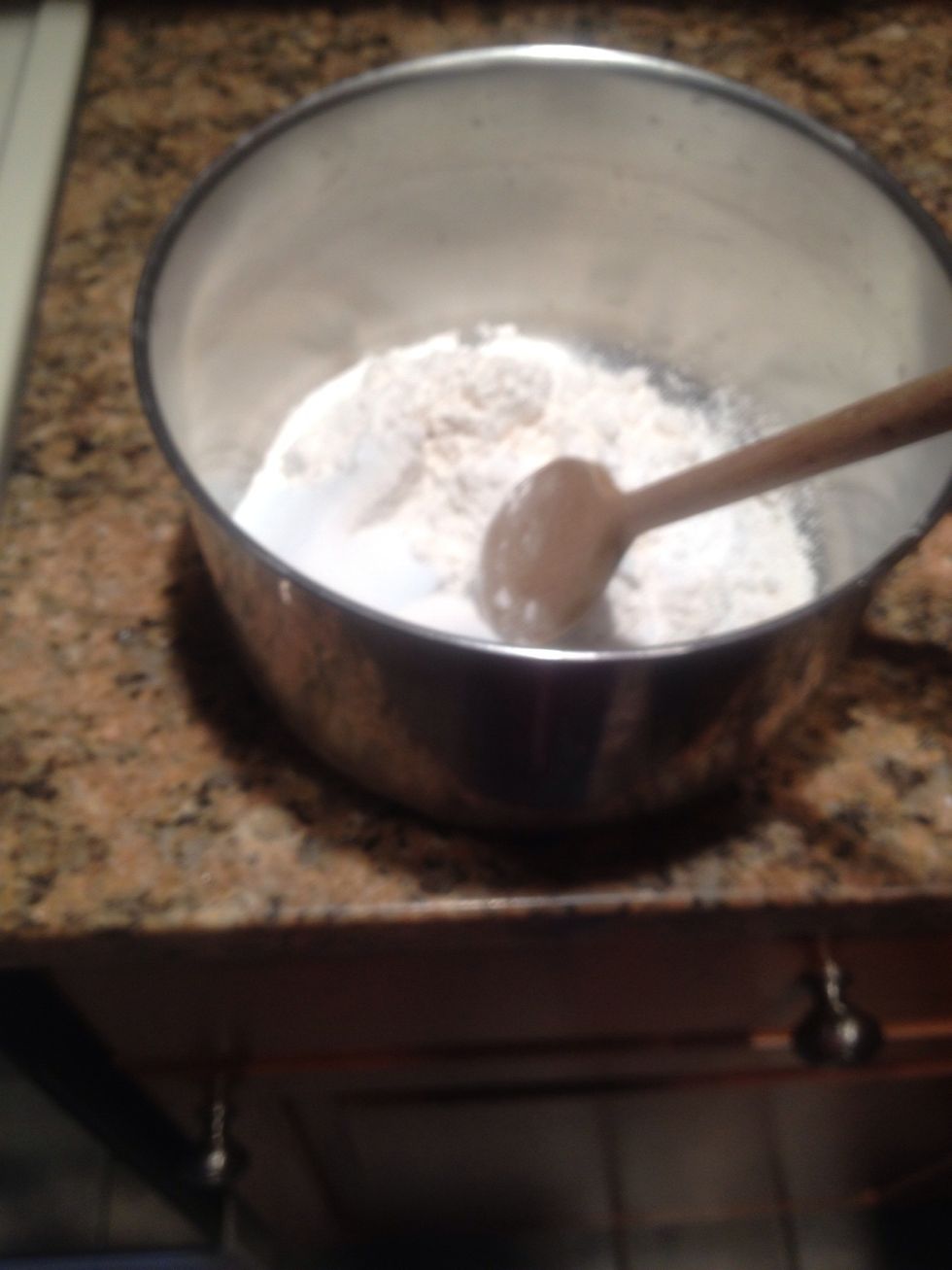 Mix all your dry ingredients together.