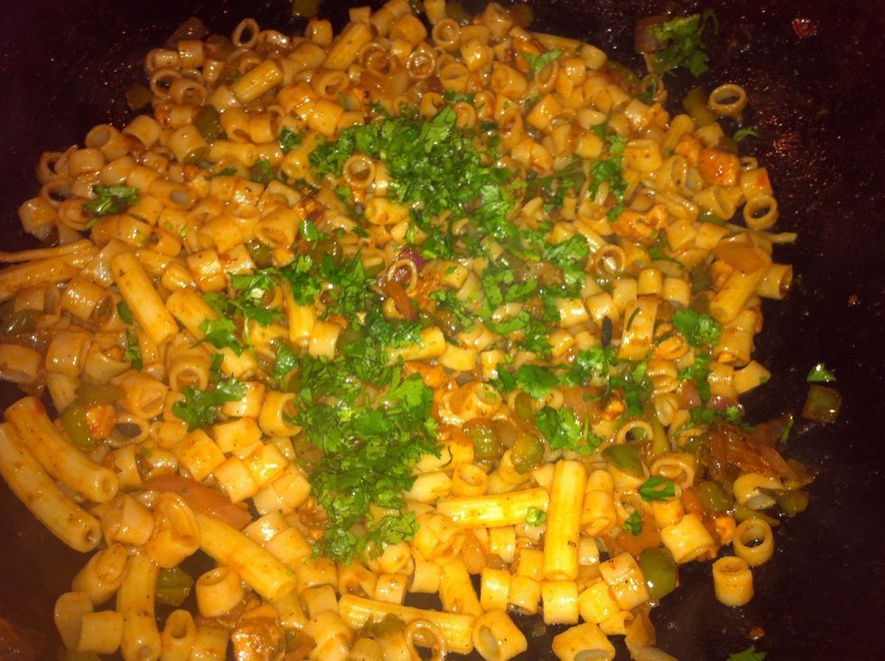 mix and add cilantro