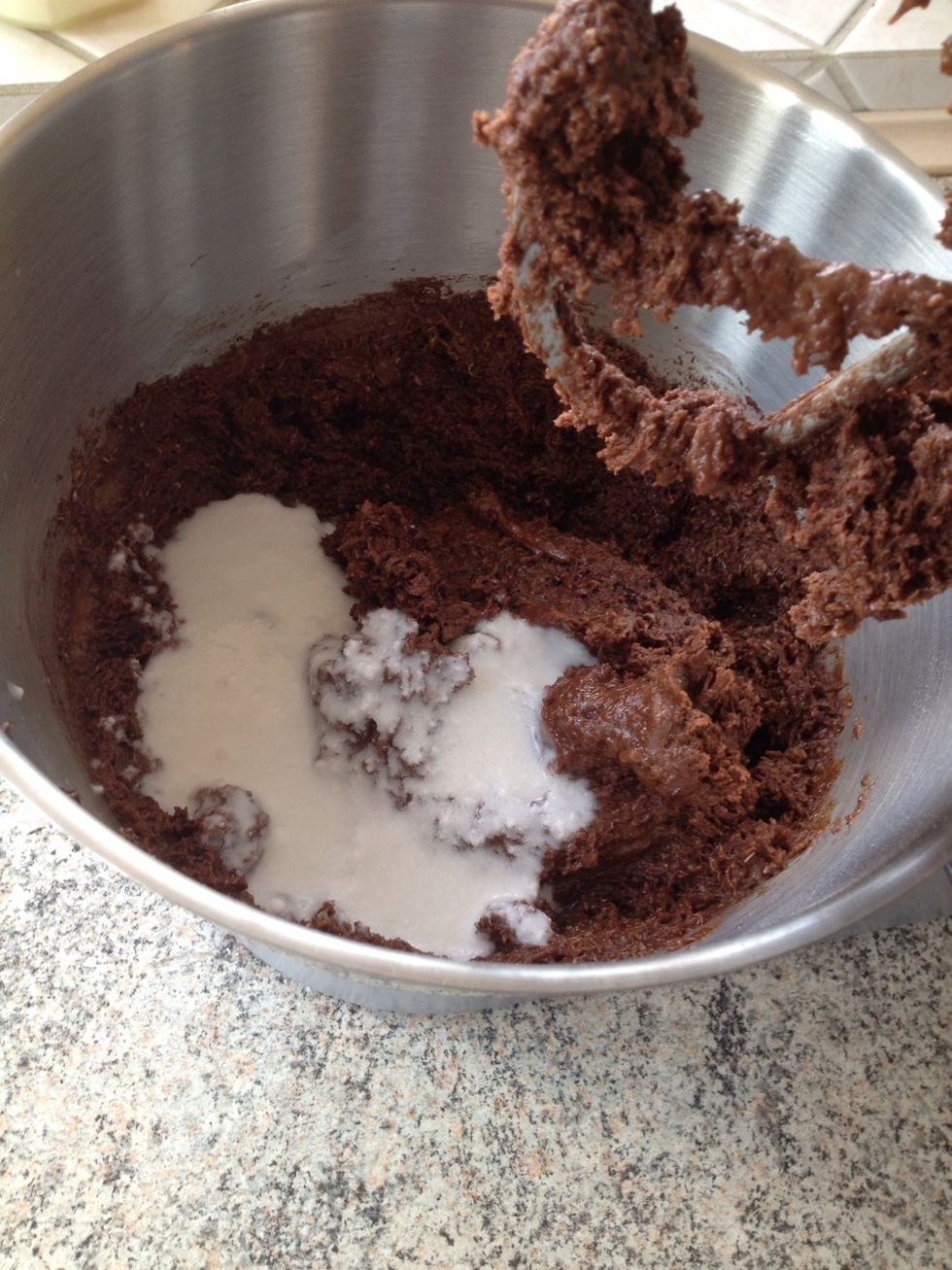 Mix and add coconut milk