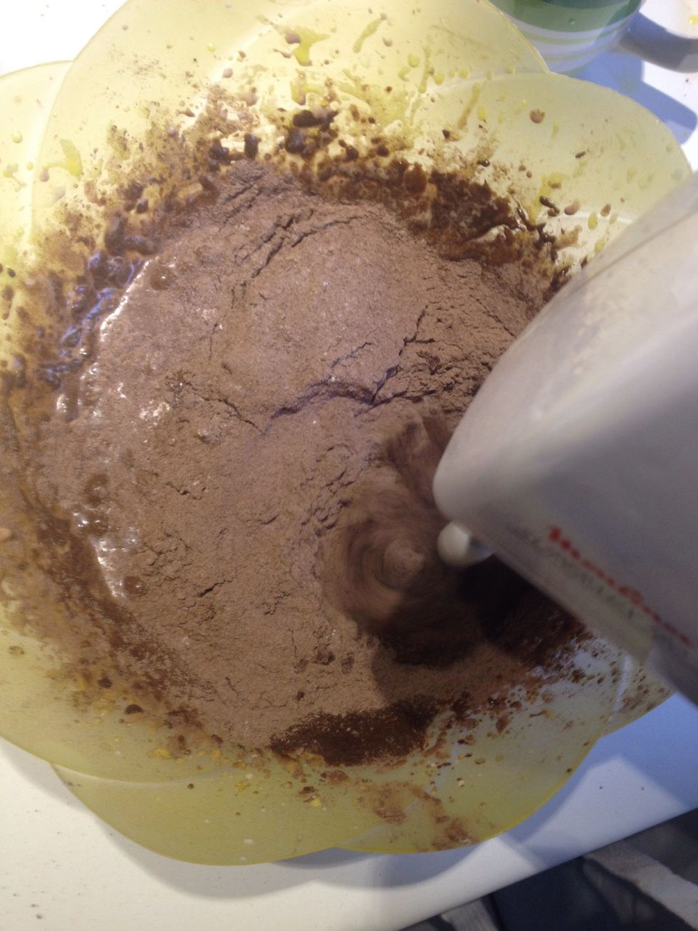 Mix and add until the mixture and the milk finish