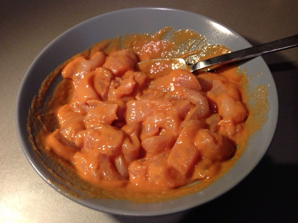 Mix and let it lay for a bit. No salt needed since ketchup and mustard is already salty.