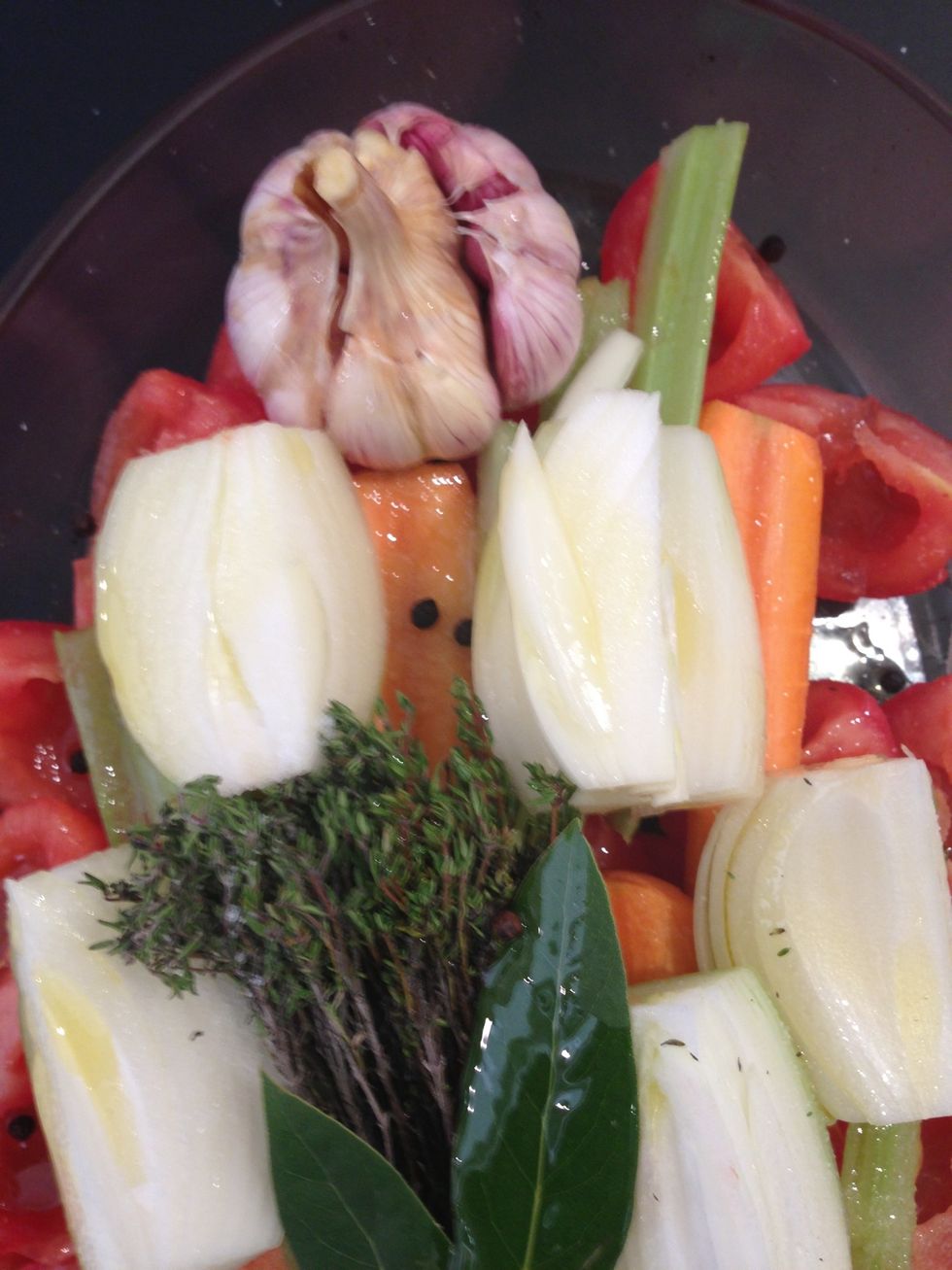 Mix and roast in a preheated oven 180 C  for about 1:30 hr. stir them  at least 2 times to have even roasting