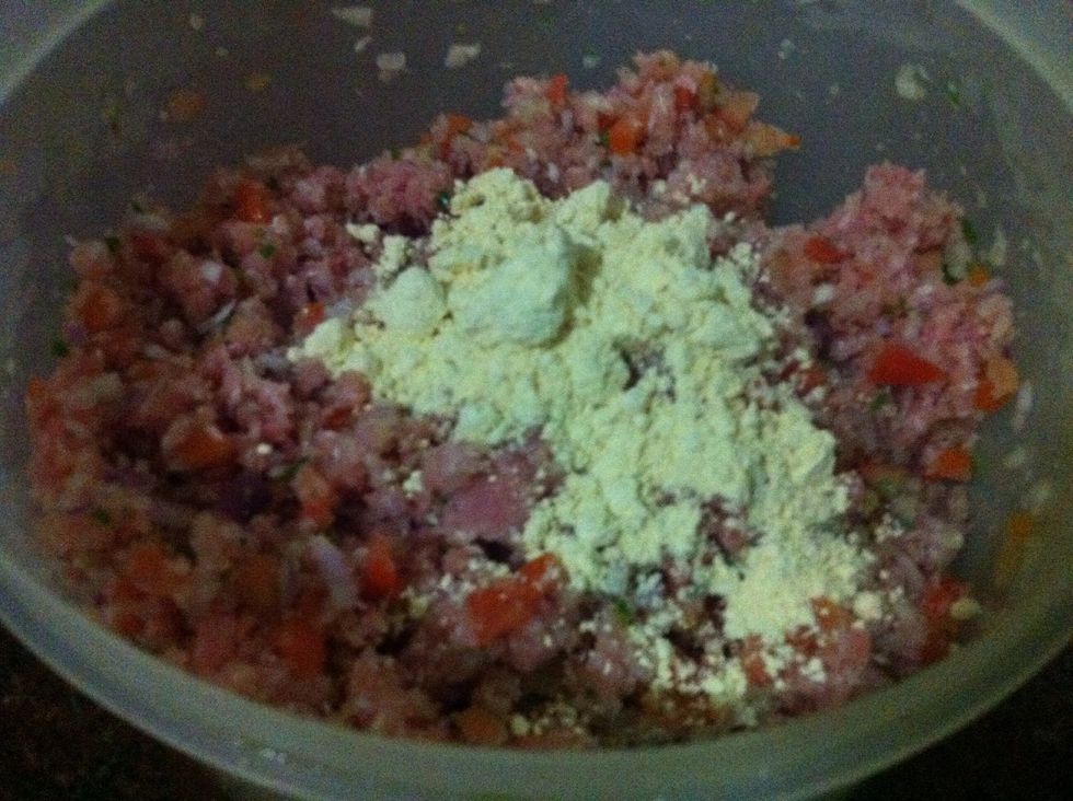 mix and then add gram flour