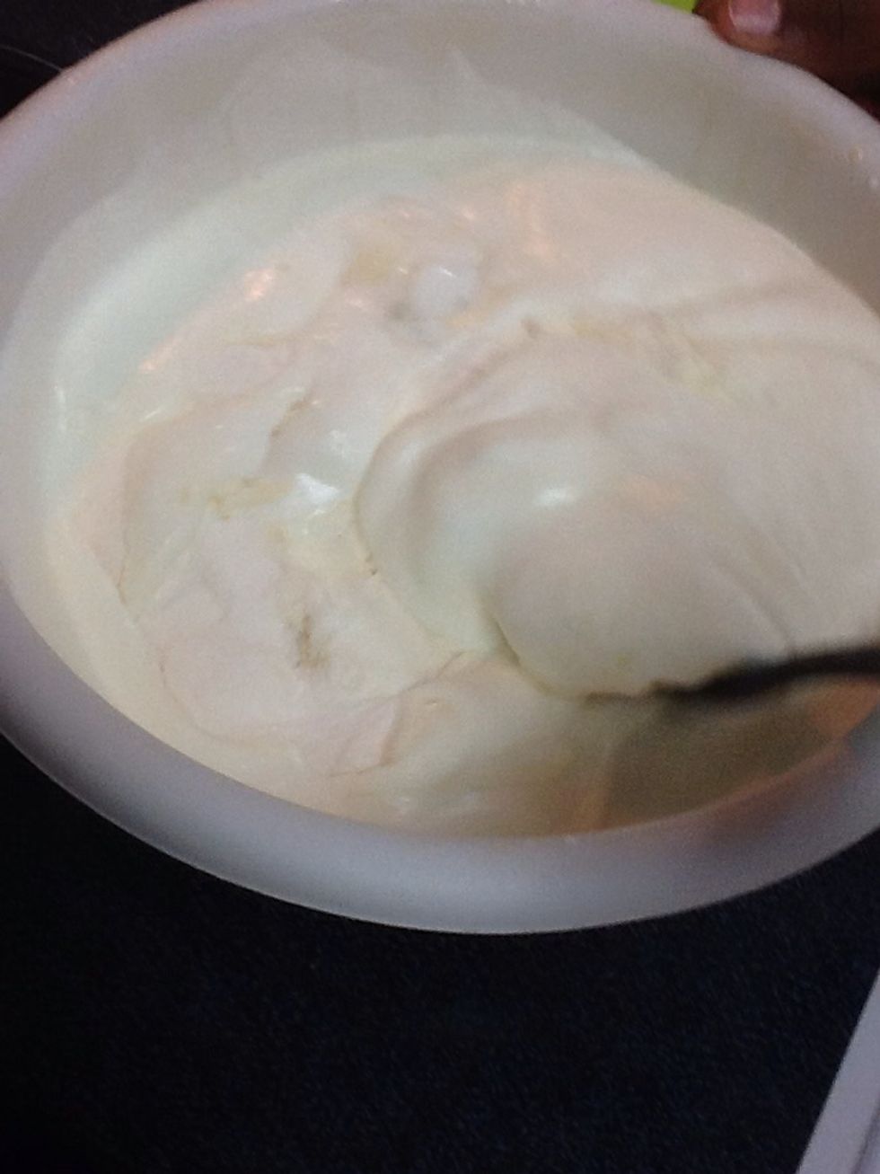 Mix and then beat the mixture with bananas and vanilla pudding mix