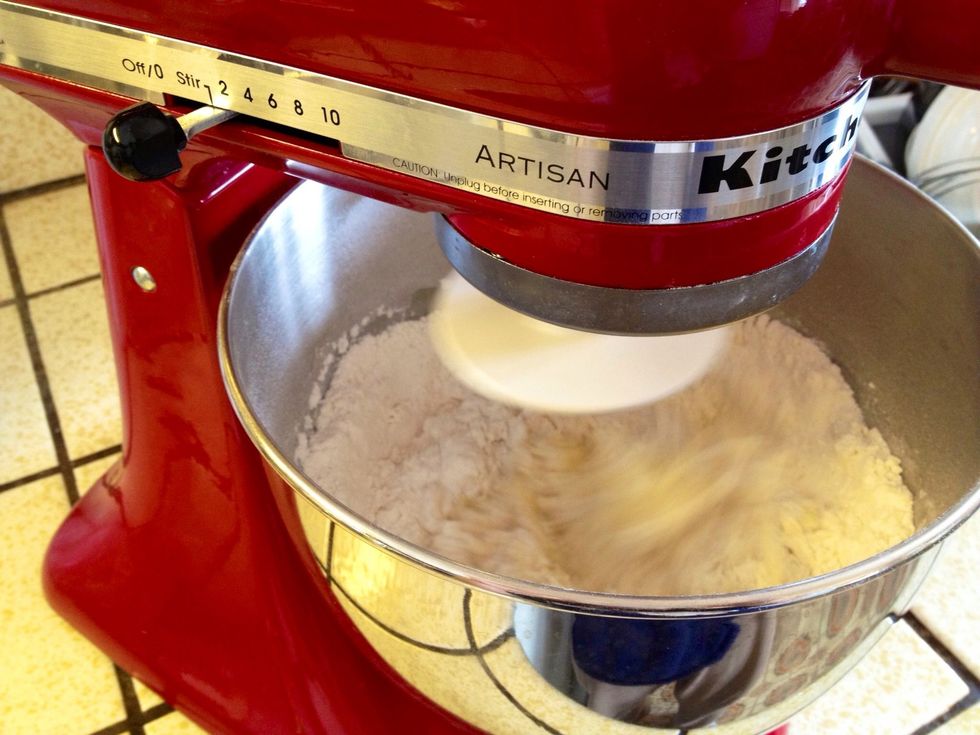 Mix at low speed until the mixture is well combined and smooth.
