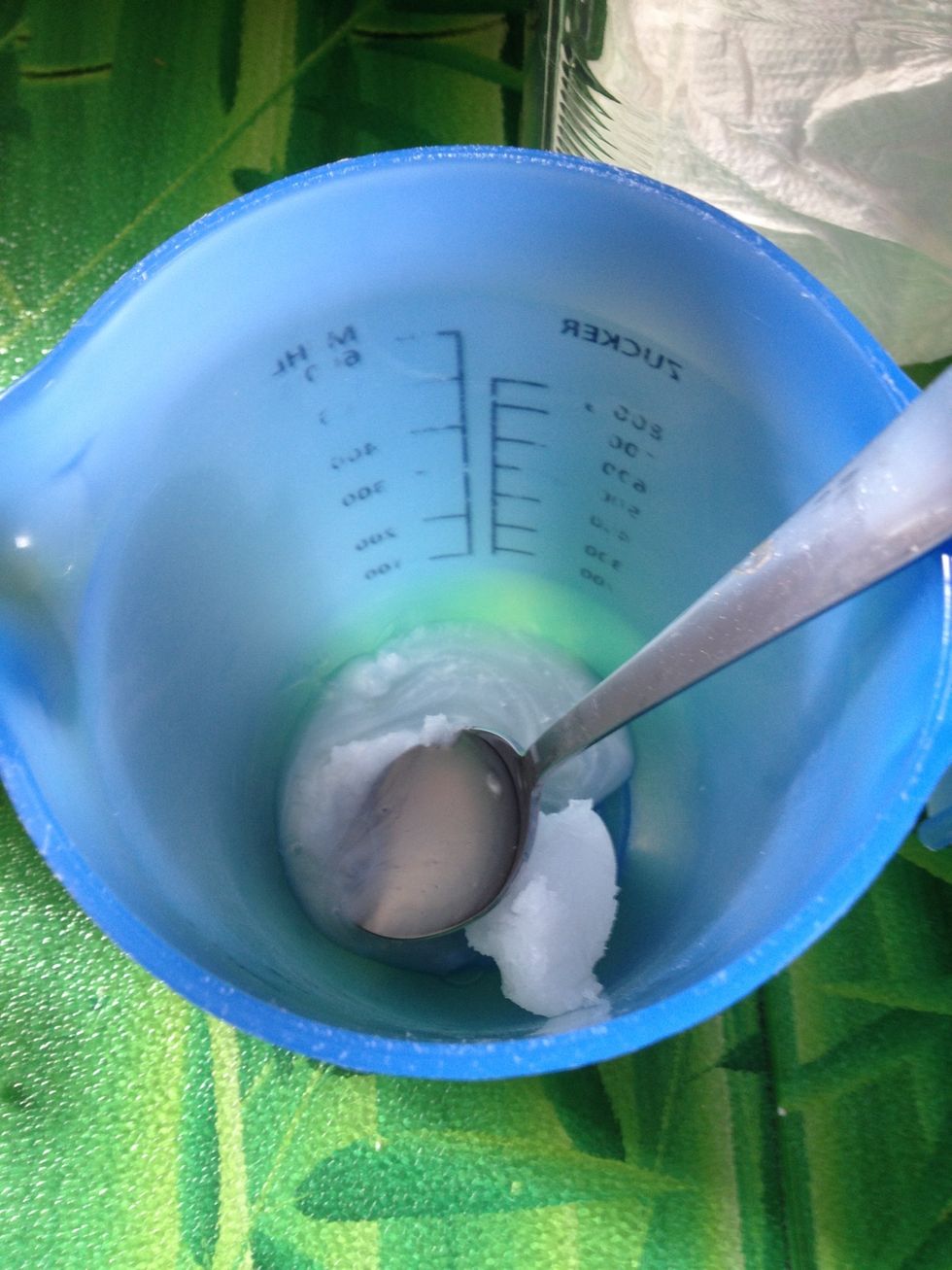 Mix baby wash , coconut oil and water