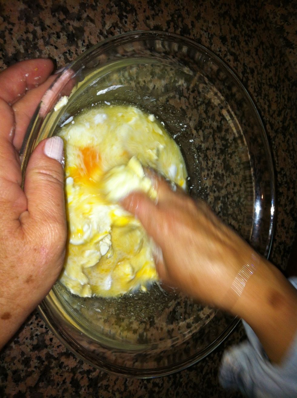 Mix before adding flour