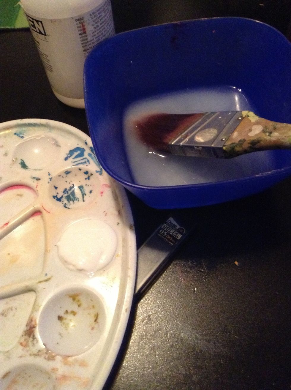 Mix both glues. Put the glue thickly on the jar