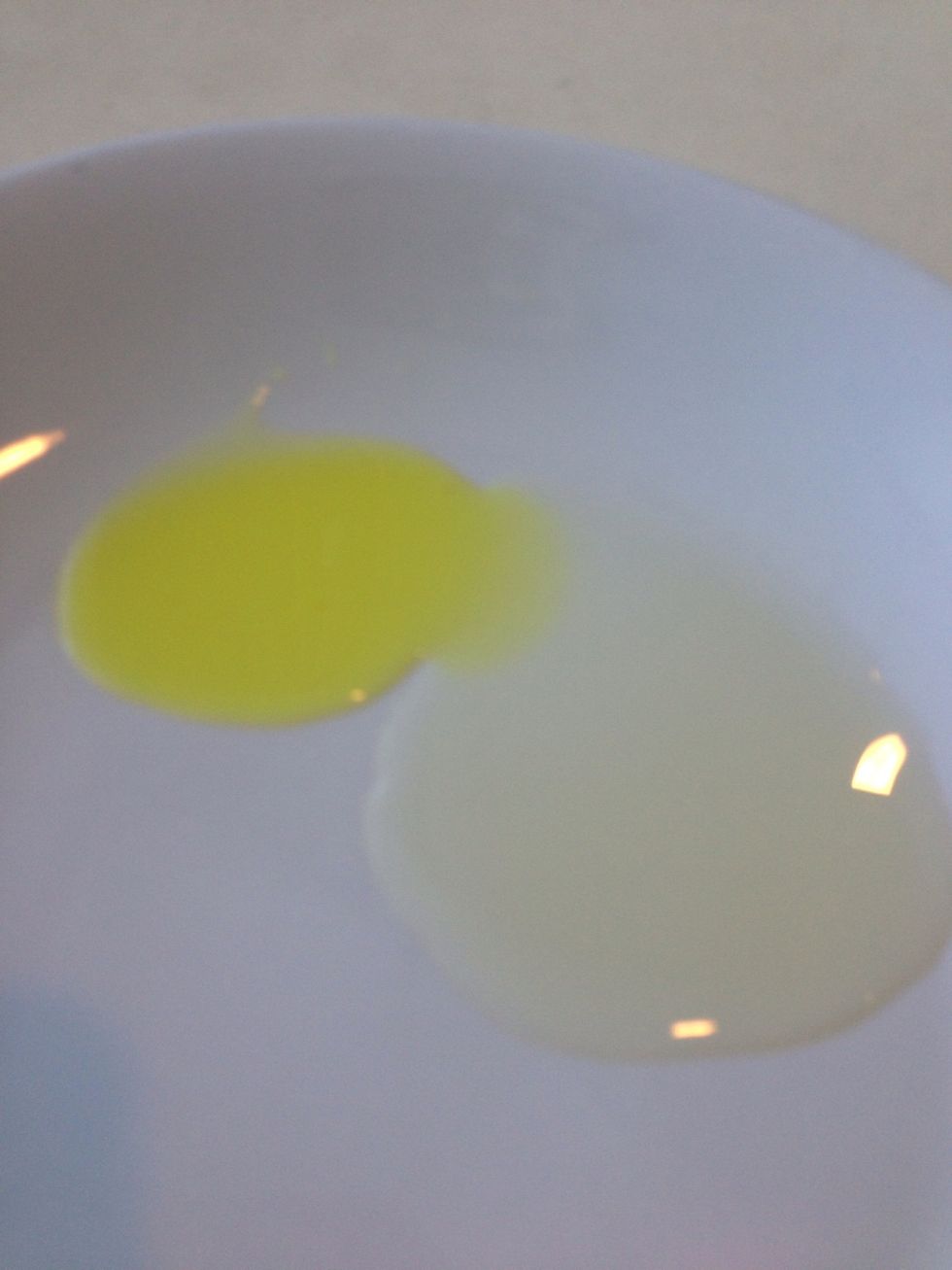 Mix both ingredients on a plate like so