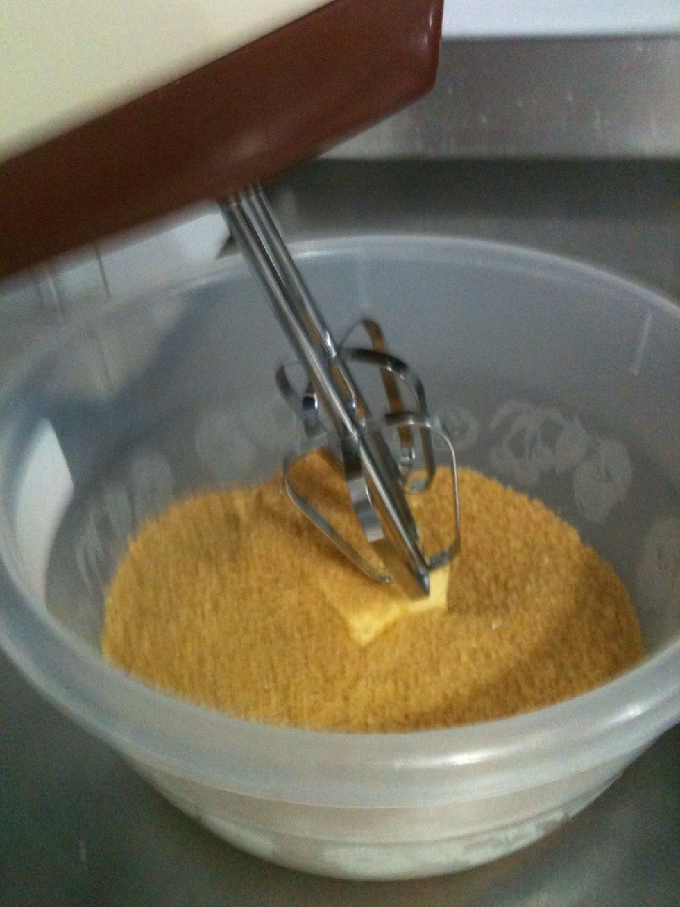 Mix butter and sugar.