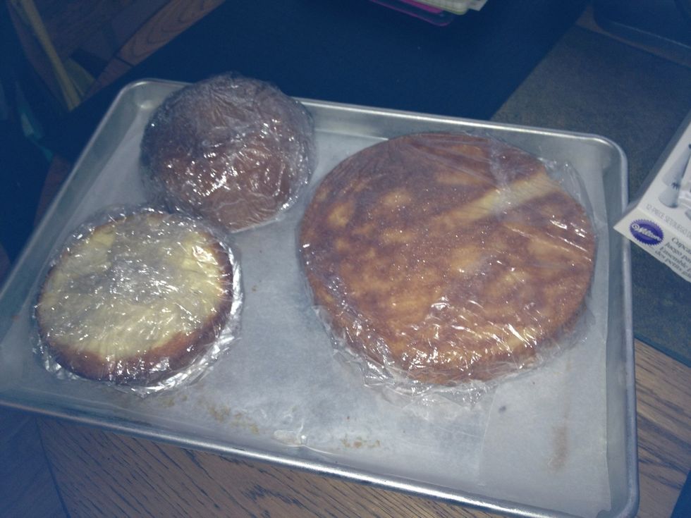 Mix cake as directed. Make one 9 inch round cake and bake 2 halves in round bowl.